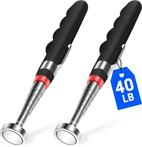 2PCS Telescoping Magnetic Pickup Tool - 40lb Pull Force, 30in Extendable Non-Slip Strong Magnet Sticks, Nail Picker Upper for All Seasons