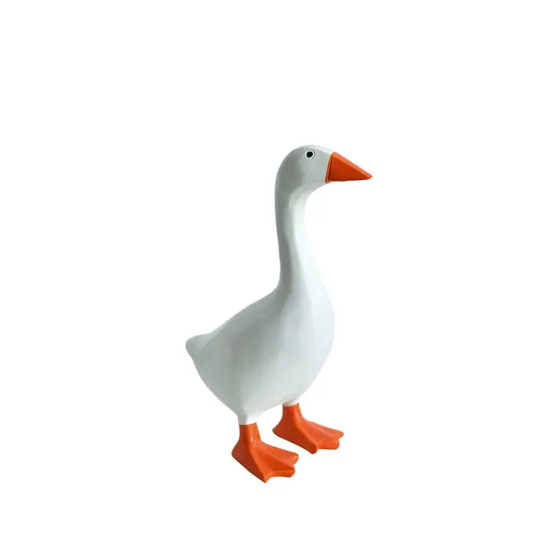 Desk Goose 7 Inches Desktop Goose Statue Cute Resin Figurine with Magnetic Beak Funny Home Office Decor & Cute Home Desk Decoration Gift for Women and Friend