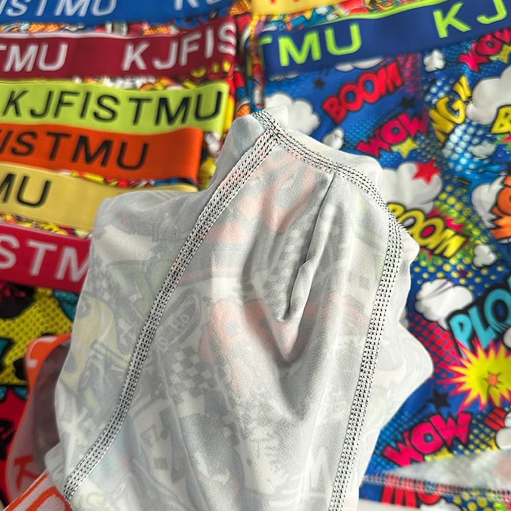 12-pack men's long boxer briefs, unique design, colorful waistband, graffiti fashion print,breathable shorts, long-lasting shape retention, silky wrap, sports lock-in, zero-pressure comfort, moves with you, men's socks - KJFISTMU Fabric Menswear Day Sweat