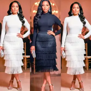 Bandage Flapper Skirt (Black & White) NO RETURNS NO EXCHANGES