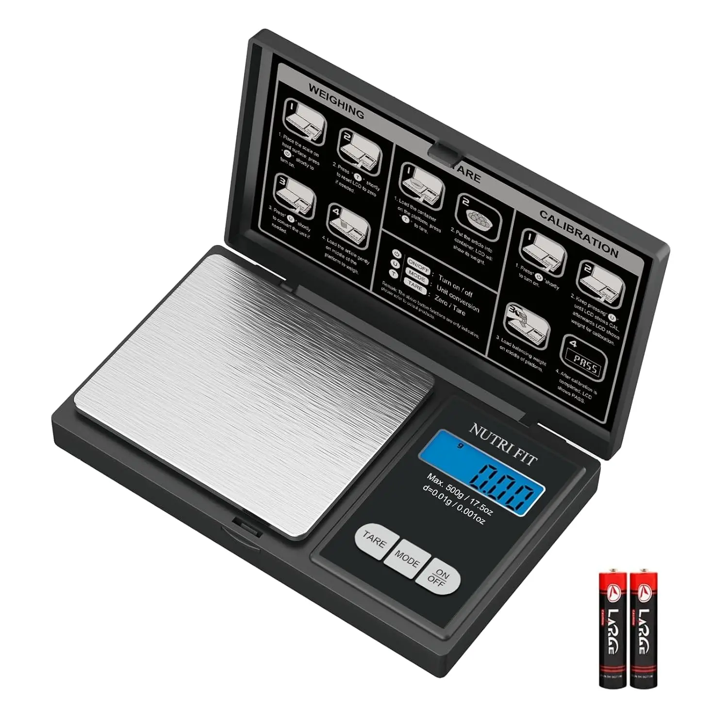 Gram Scale Digital Scale 0.01g Accuracy, 500g Small Pocket Scale ...
