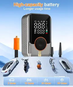 Tire Inflator Portable Air Compressor Cordless, 150 PSI Car Tires Air Pump, Mini Electric Bike Pump with LED Light, Digital Display Pumps for Car, Motorcycle, Bicycle, Balls