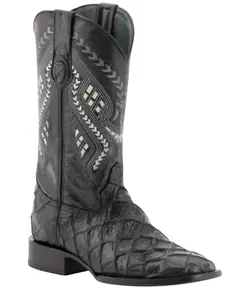 Ferrini Men's Bronco Pirarucu Print Western Boot Stockman Square Toe - 43393-04