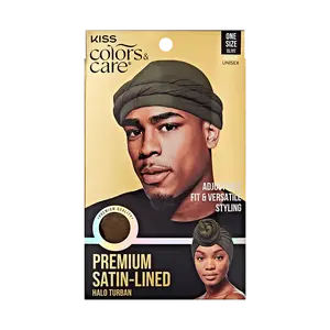 KISS Colors & Care Premium Satin-Lined Halo Turban, Olive