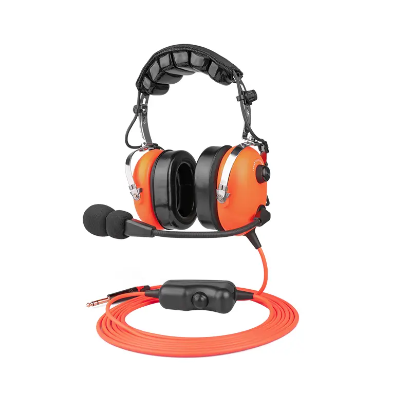 Aviation Airport Ground Communication Over-Ear Headphone - Electronic Audio Device with Noise Cancelling Mic, PTT Button, Comfortable Ear Pads, Not Water Resistant