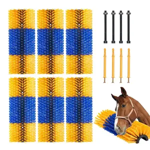 VEVOR Livestock Scratching Brush,  , 6 Pcs Horse Brush with 12 Screws, 20 x 7.5 in Cow Scratcher, for Back Itch Relief & Keep Cleaning, Grooming & Scratching Post Brush for Horse, Pig, Cattle Supplies