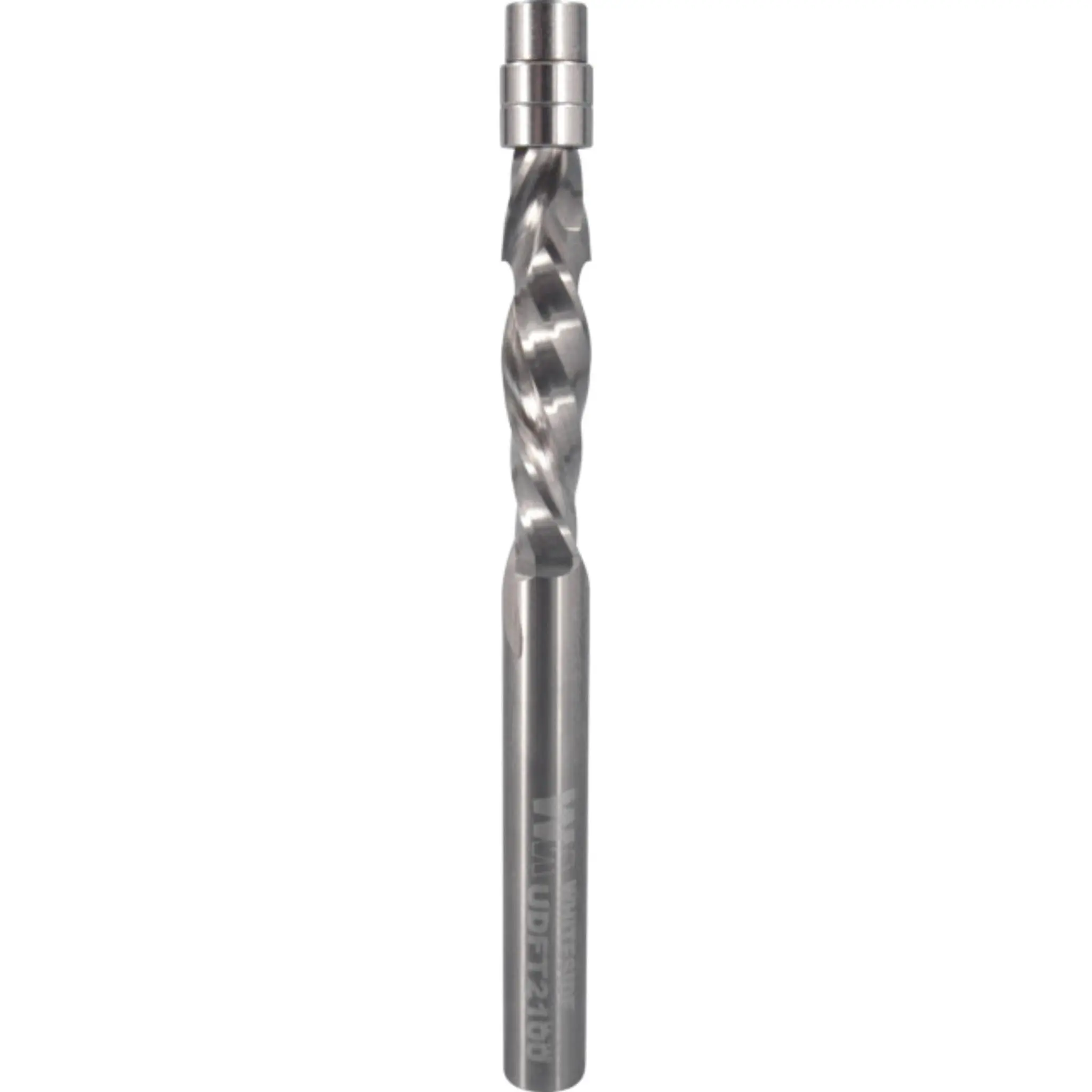 Whiteside UDFT2100 2-Flute 2+2COMP Spiral Flush Trim Router Bit - 1/4in Shank, 1/4in Cutting Diameter, 1in Cutting Length, 3in OAL, Composites Compatible, Double Bearing Guide, Template-Following, 1 Inch Cutting Length, 1/4 Inch Shank