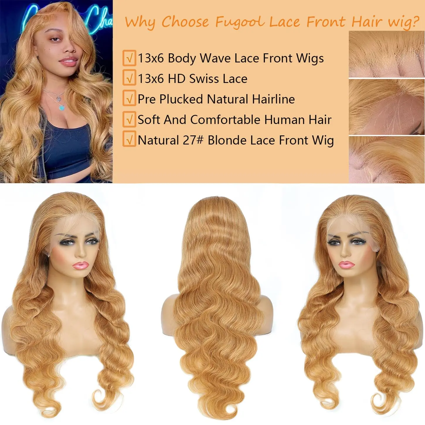gk 32Inch 180% Density Human Hair HD 13x6 Glueless Lace  display picture 1
