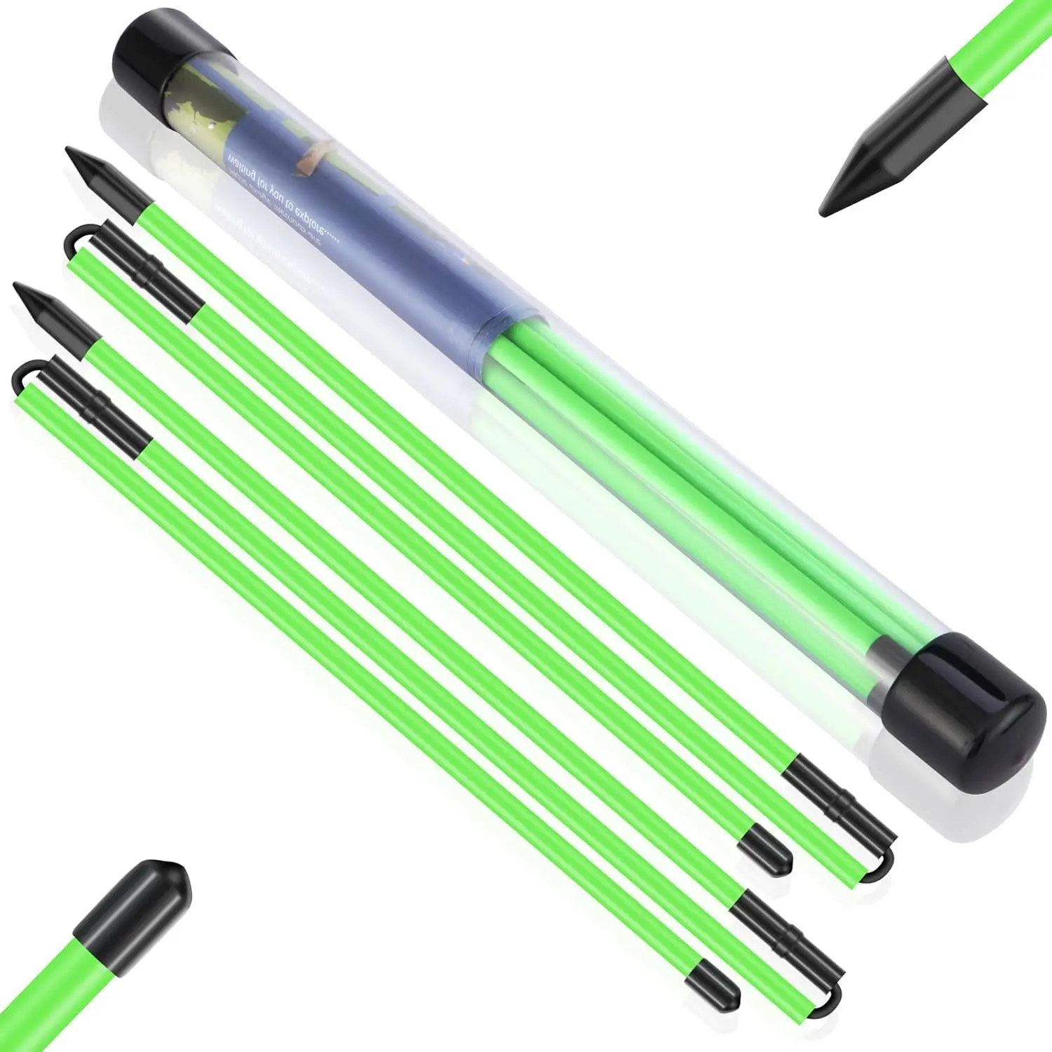 Collapsible Golf Alignment Sticks 2Pack, 48" Alignment Sticks for Golf ,Golf  Equipment for Aiming, Putting and Swing with Clear Tube Case