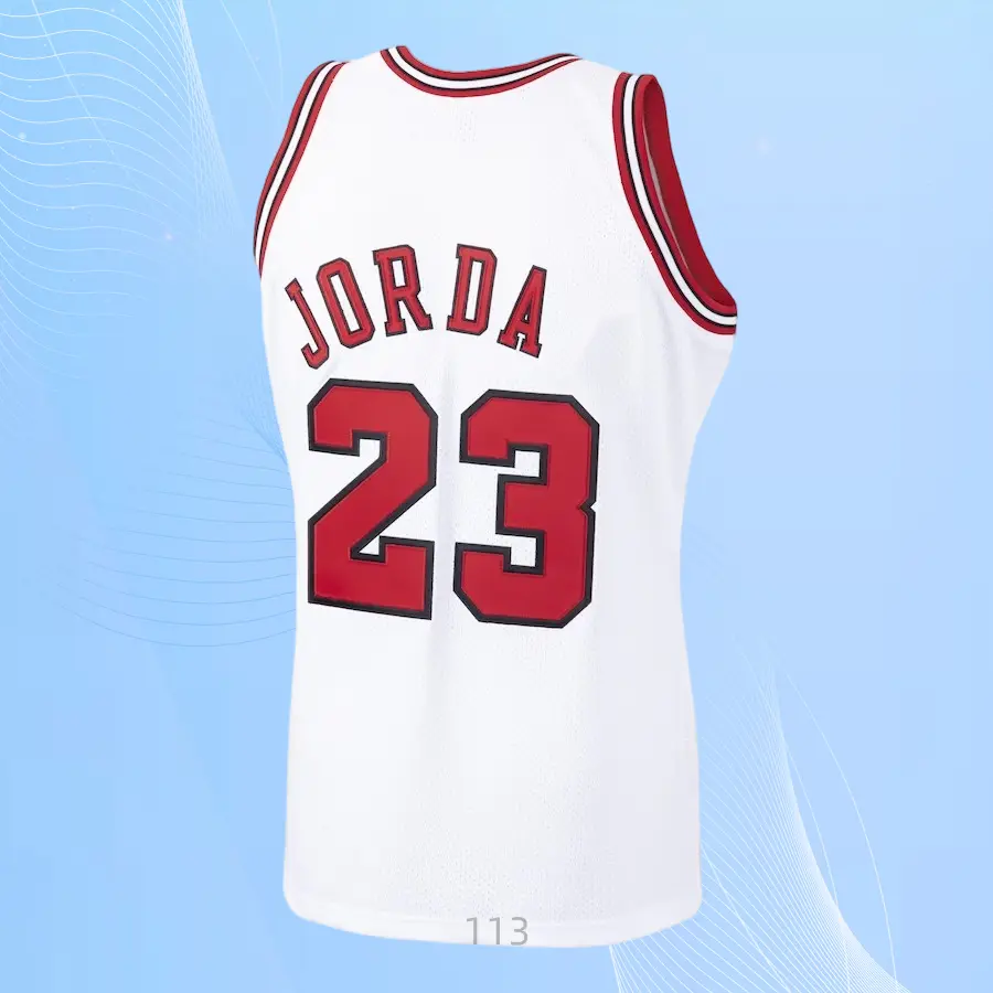 stitched Men's Classic-Design Sleeveless Basketball Jerseys White shirt 1997-9