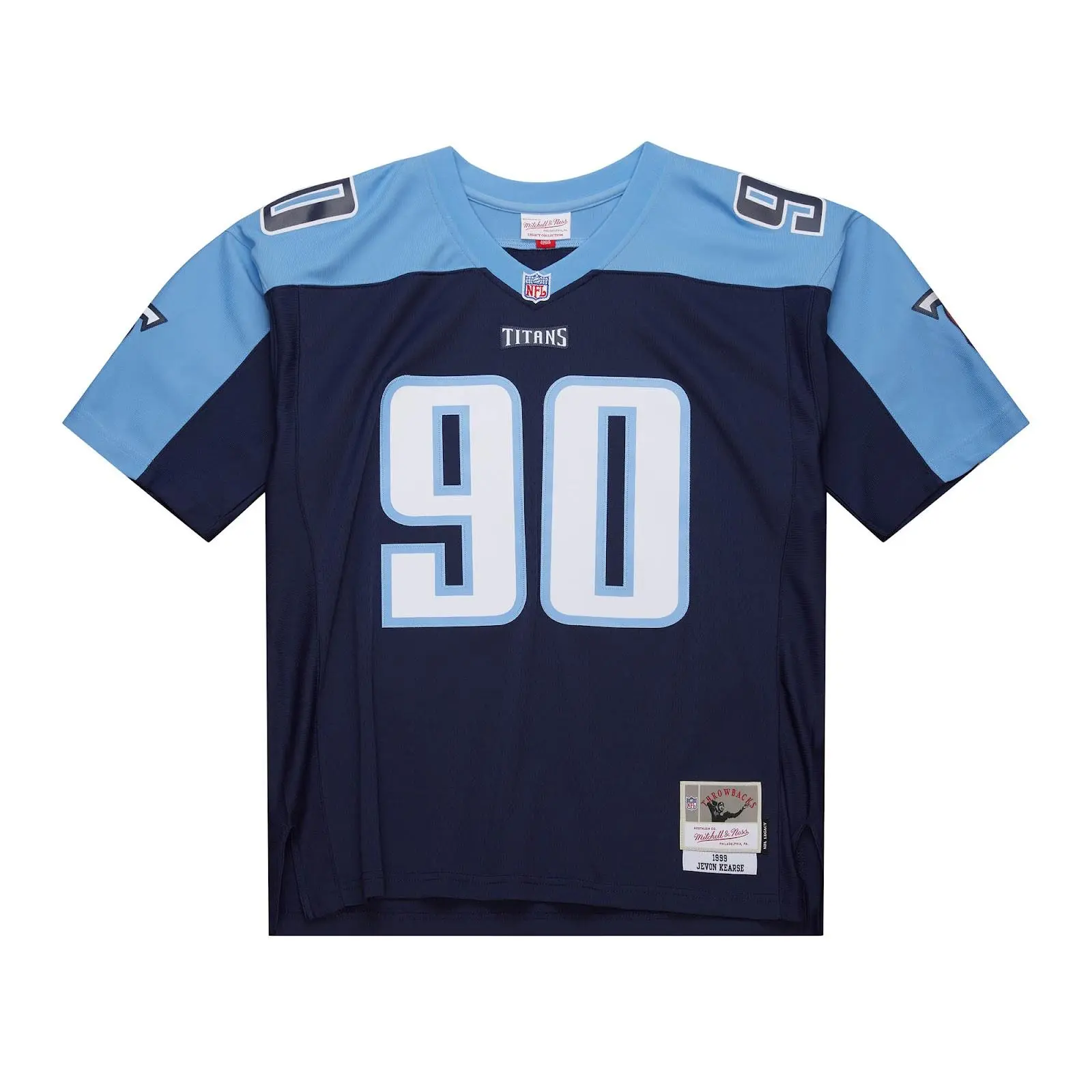 Mitchell & Ness Unisex Jevon Kearse Tennessee Titans Navy 1999 Legacy Jersey Shirt, American Football Fanwear