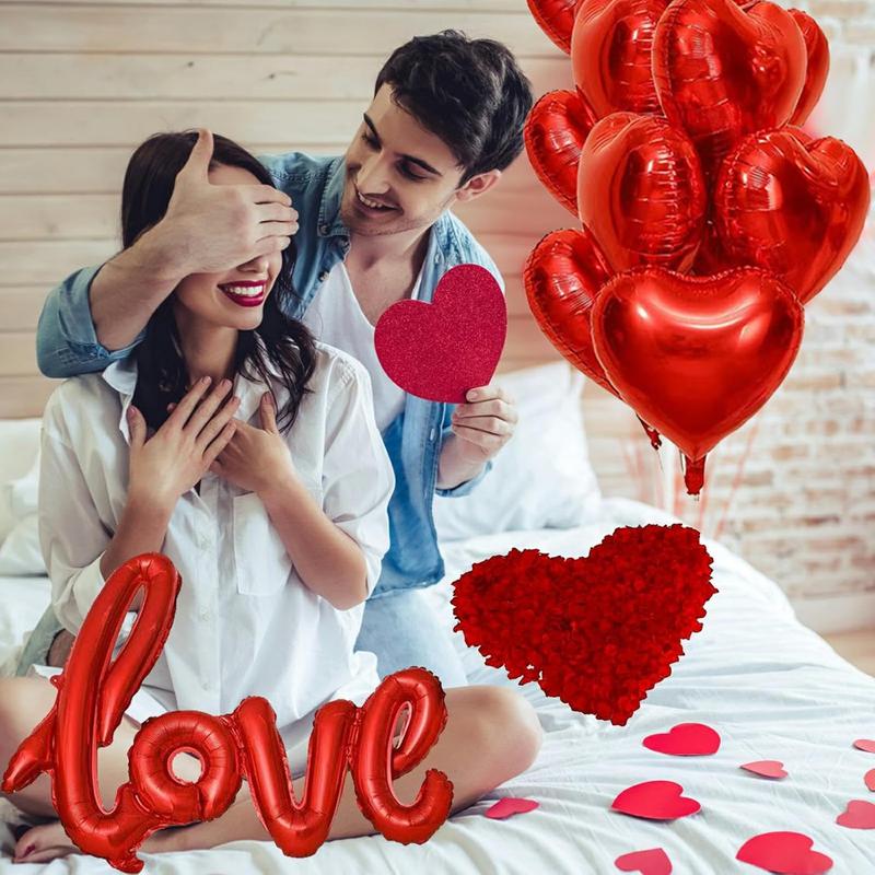 Valentine’s Day Balloons Set with Silk Rose Petals – I Love You Heart Balloons, Romantic Party Decor & Valentine Decorations Supplies Valentine’s Day Balloons Set with Silk Rose Petals – I Love You Heart Balloons, Romantic Party Decor & Valentine Decorations Supplies