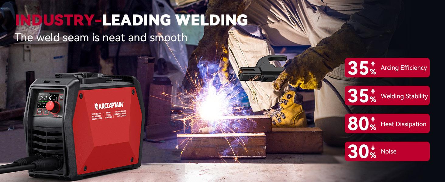 ARCCAPTAIN iControl ARC205 Pro Stick Welder, [APP Control] 205Amp ARC/Lift TIG Welding Machine, Large LED Display, IGBT Inverter 110V/220V MMA Welder with Hot Start, Arc force, and Anti-Stick