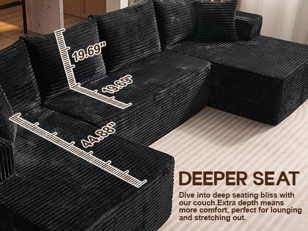 135" Oversized U Shaped Cloud Couch Sectional Sofa with Chaise Modern Modular Sofa with Lounge Chairs Upholstered Boneless Couches for Living Room Bedroom Plush Corduroy Fabric【3 Packages Shipping】 135" Oversized U Shaped Cloud Couch Sectional Sofa with Chaise Modern Modular Sofa with Lounge Chairs Upholstered Boneless Couches for Living Room Bedroom Plush Corduroy Fabric【3 Packages Shipping】