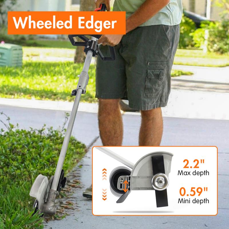 NEOTEC 26cc/52cc Multi Functional Trimming Tools Set with 31.5-inch Extension Pole String Trimmer Hedge Trimmer Brush Cutter Edger Pole Saw for Lawn & Garden Cutting