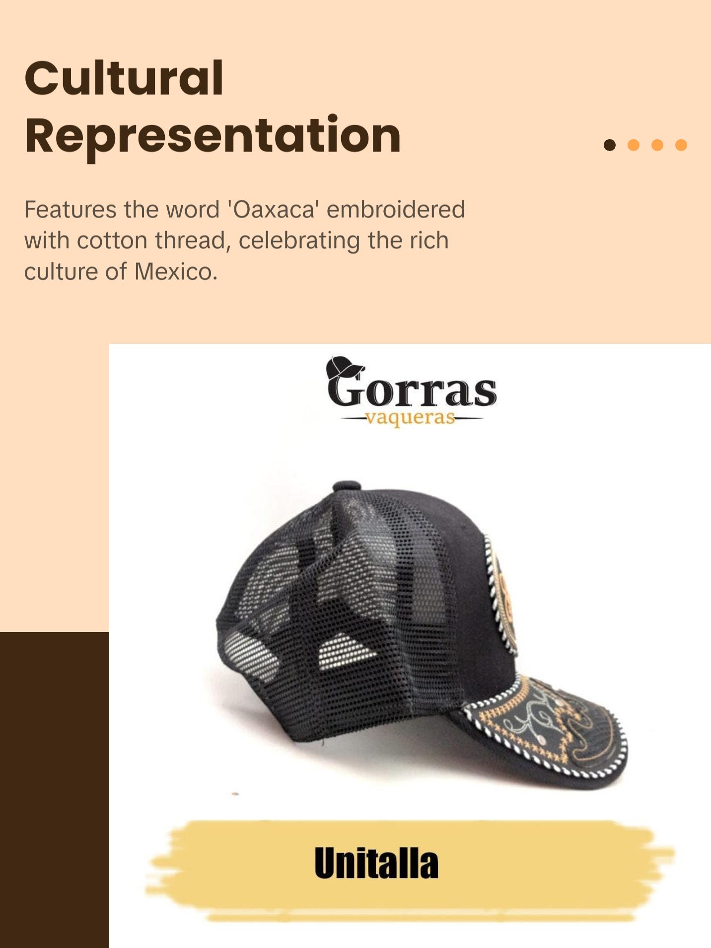 Gorra de Oaxaca para hombre y mujer, 100% Poliéster, Ajustable, Diseño de piel de serpiente