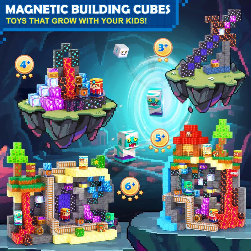 200PCS Magnetic Blocks with Drawstring Bag STEM Educational Sensory Toys Mine Magnet World Birthday Couple Christmas Gifts200PCS Magnetic Blocks with Drawstring Bag STEM Educational Sensory Toys Mine Magnet World Birthday Couple Gifts