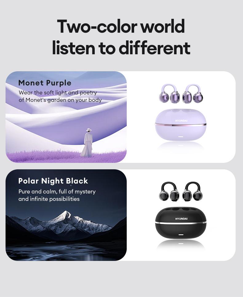 HYUNDAI Hbuds Bluetooth Heart Rate Earphones, supporting heart rate and blood oxygen detection, equipped with optical in ear detection, IPX5 waterproof and sweat proof, very suitable for outdoor sports