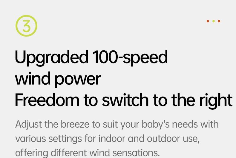 JISULIFE Stroller Fan Life2 Portable Baby Crib Fan with 100 Speeds Air Purify & Air Turbo Tech Bladeless Battery Powered for Home Office & Camping - Rubber