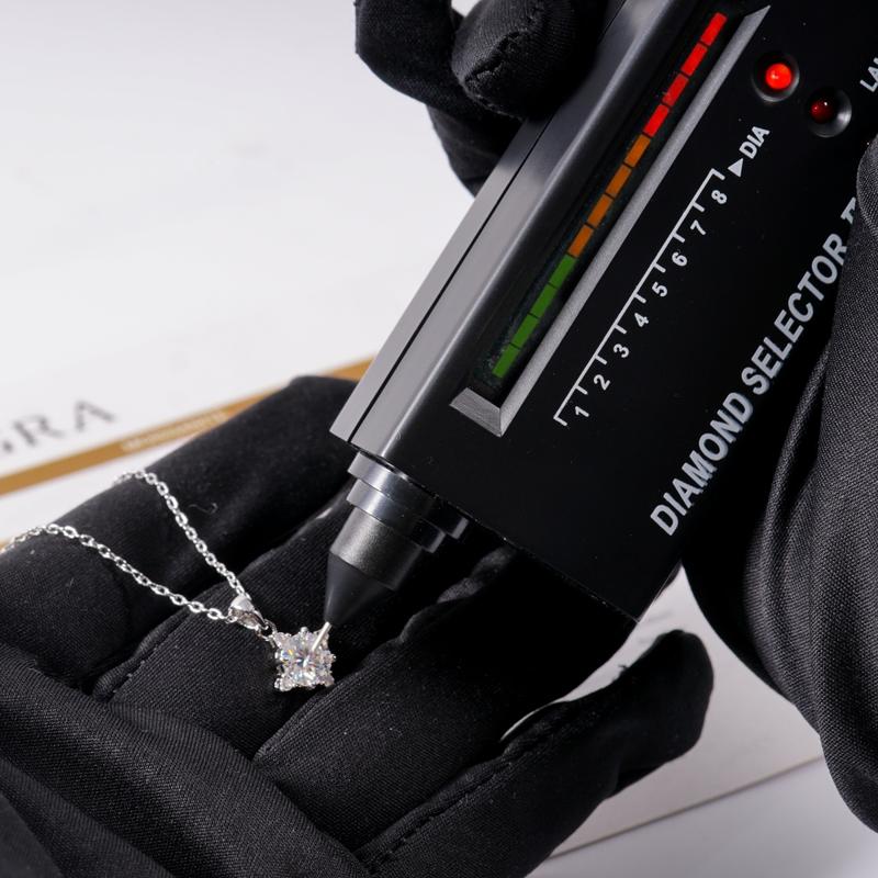 Moissanite 1ct Starburst Halo Pendant Necklace Valentine's Day Wedding Engagement Anniversary Romantic Elegant Gift Daily Wear