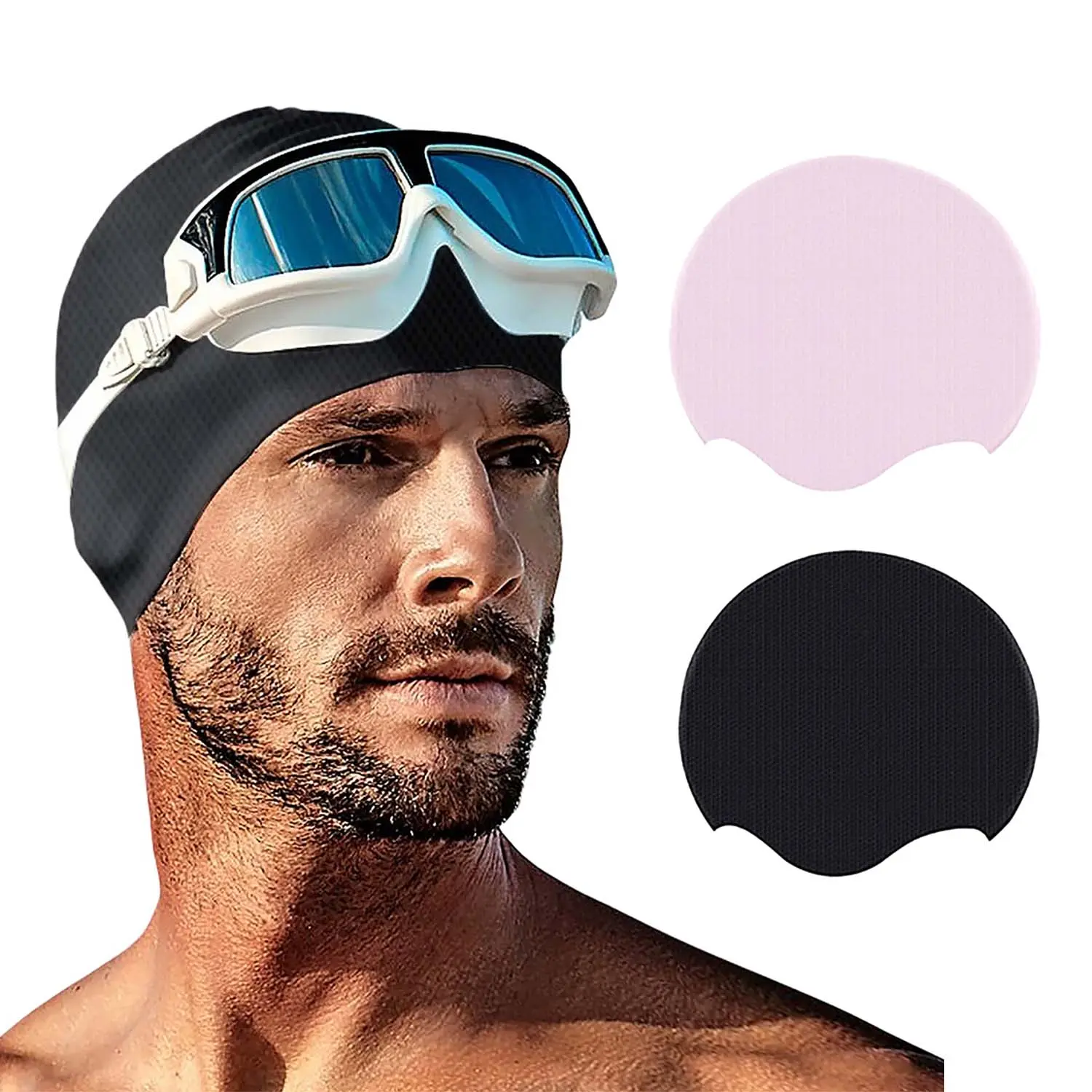 Unisex Adult Male and Female Streamlined Soft Silicone Swim Cap, Elastic Durable Silicone Lasts Design, Water-Resistant Fit for Lap Swimming, Chlorine & Seawater Protection, Versatile Use One Size, Waterproof Hair, Soft Silicone Fit