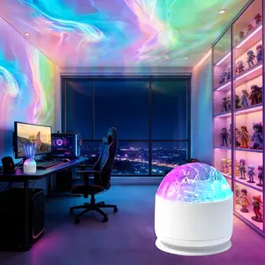 Aurora & Water Ripple 2 Counts of Shades Projector Light, Sixteen colors USB LED Dynamic Ambient Color Changing w/ Remote, Bathroom Decal Lights at Night Home Decor Wall Ceiling Modern Design TiktokShopSpringGlowUp bedroom decor