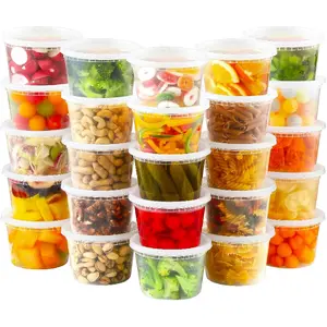 Valentine's Day 32 Sets 16 oz Plastic Deli Food Containers With Lids, Airtight Food Storage Containers, Freezer/Dishwasher/Microwave Safe, Soup Containers For Takeout Meal Prep Storage