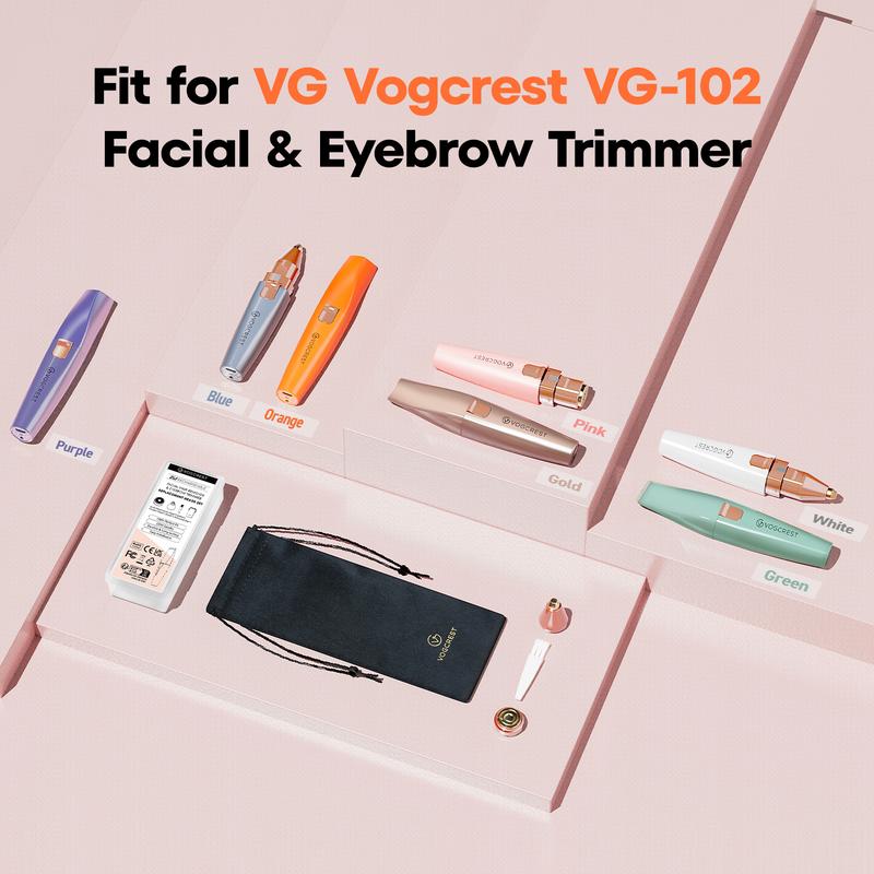 VG VOGCREST Eyebrow Facial Trimmer: 2 in 1 Rechargeable Facial Hair Removal and Eyebrow Shaver - Face Lips Body Painless Facial Razor with Built-in LED Light