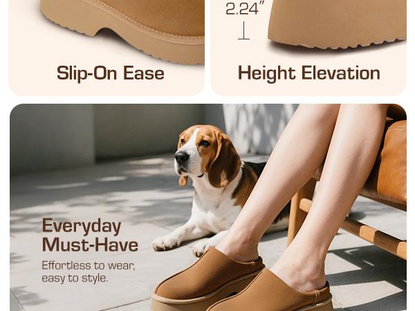 DREAM PAIRS Women's Platform Mules Clogs Faux Suede Slip on Memory Foam Lightweight Breathable Comfortable Closed Toe Slippers Shoes