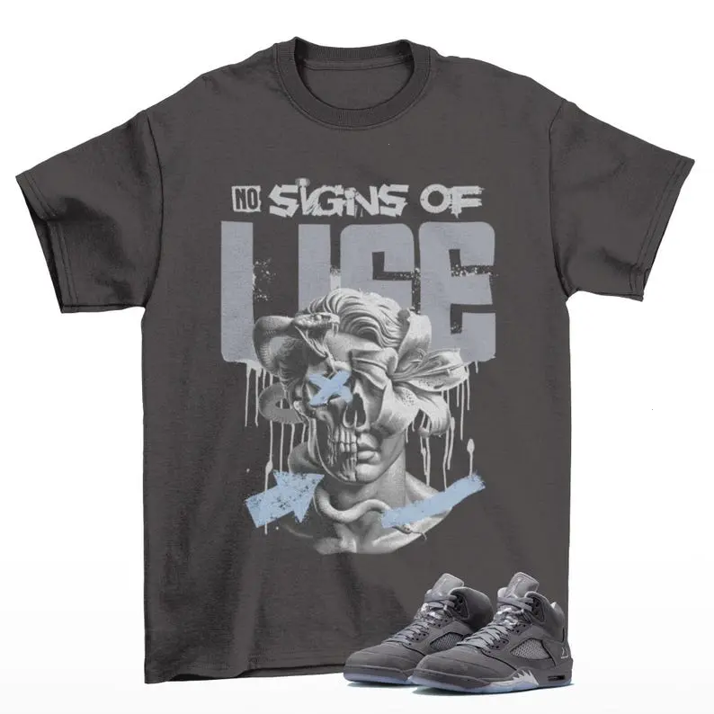Lifeline Sneaker Match Shirt – Grey T-Shirt to Match Jordan 5 Wolf Grey
