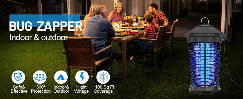 AUKFA Bug Zapper Outdoor Indoor, Electric Mosquito Zapper, Waterproof Fly Trap Insect Killer for Home Backyard Patio Garden Camp Site catcher killing