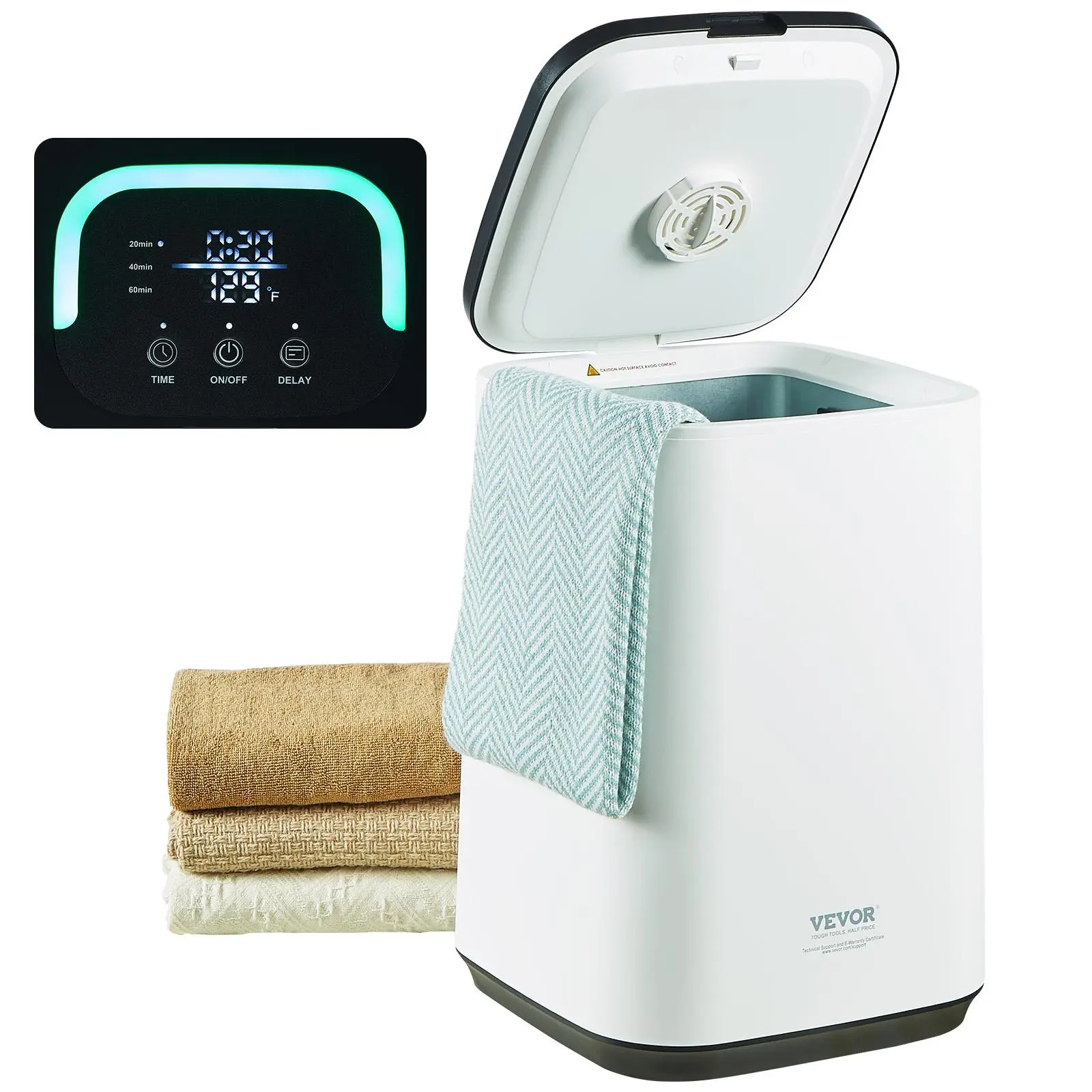 【SummerFinds】VEVOR Towel Warmer 20L,  , Towel Warmer Bucket with 24h Delay Timer, 20/40/60 Min Auto Shut Off, Child Lock, LED Screen & U-shaped Light, Large Towel Warmer for Bathroom, Spa, Bathrobe, Blanket & Pajama