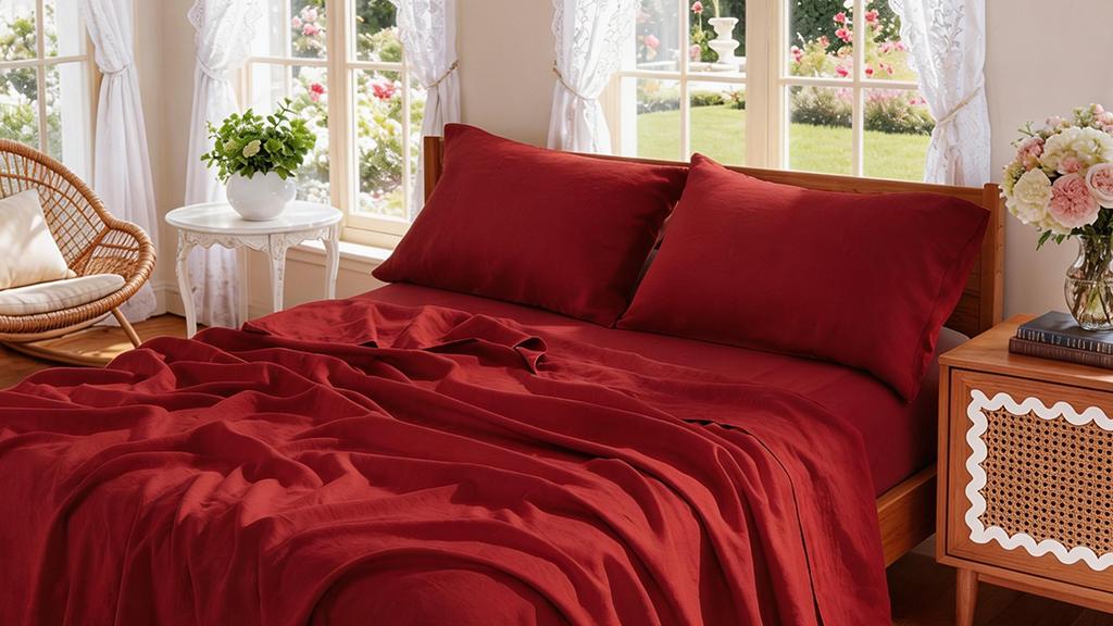 Cosybay 7 Pieces Queen Comforter Set, Reversible Bed in a Bag Queen Size, All Season Luxury Bedding Set with Comforter, Flat Sheet, Fitted Sheet, Pillowcases & Shams, Red Brown Bohemian Quilt Set  Tufted Boho Luxury Bedding Sets with Comforter ﻿