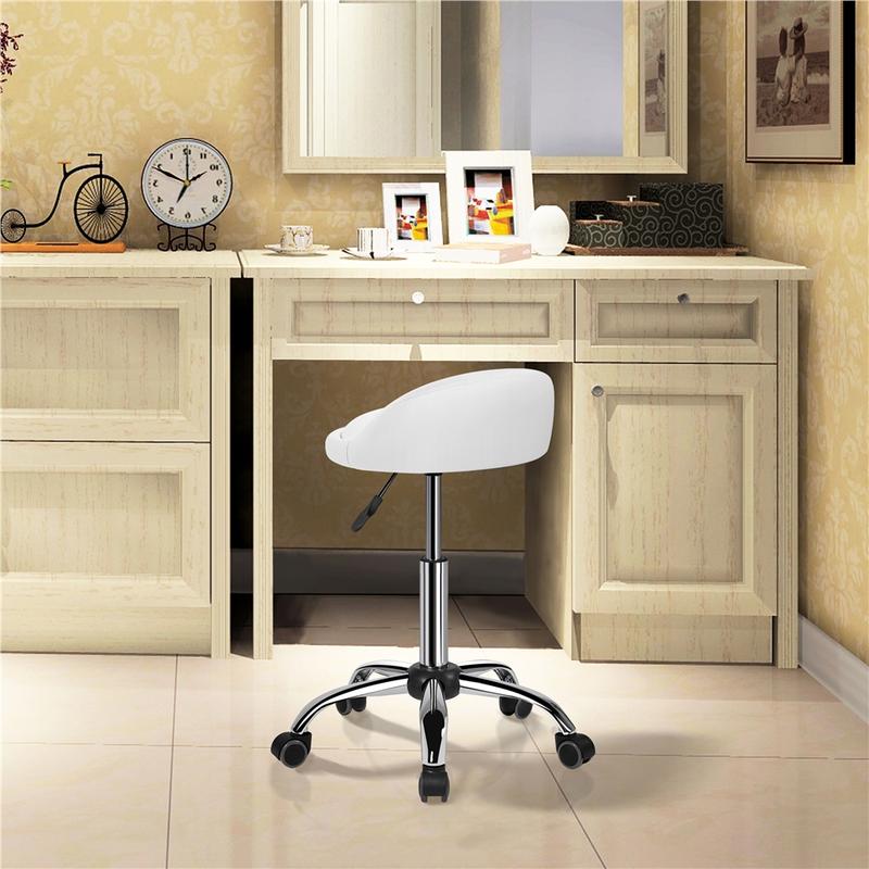 Yaheetech Height Adjustable Rolling Swivel Salon Stool Chair Hydraulic Ergonomic with Backrest Wheels for Tattoo Massage Facial Spa Manicure Dentist Clinic