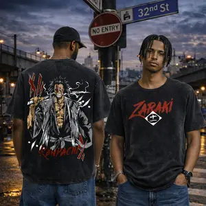 Kenpachi Zaraki Anime Shirt | Bleach Vintage Washed Graphic Tee | Oversized Heavyweight Cotton | Anime Streetwear T-Shirt