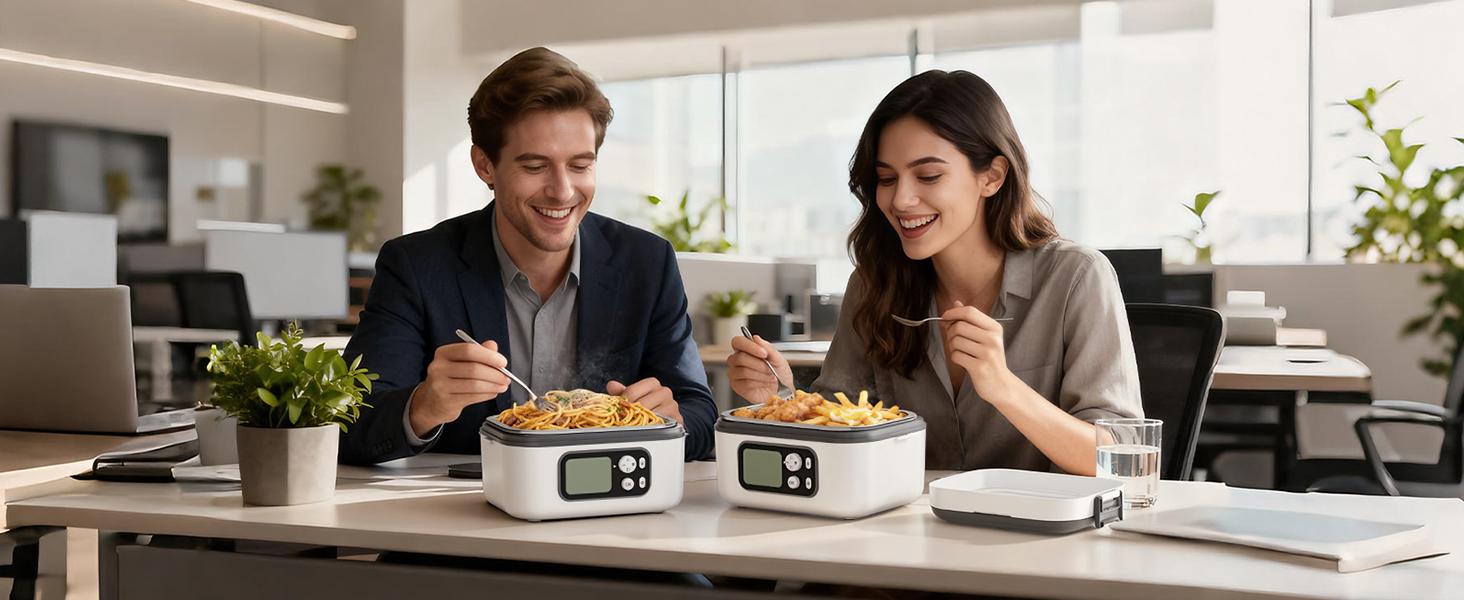 Yofidra Cordless Heated Lunch Box, 24000mAh 100W Electric Lunch Box with Smart Timer, 6.3-Cup Super Large Lunchbox for Men & Women, Portable Food Warmer with Insulated Bag for Outdoor/Office, Black Tableware Stainless Steel