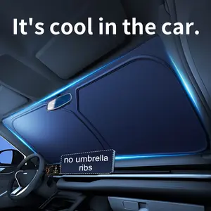 2 Sets 2026 New Car Windshield Sunshade for Front Window – 55x30.3 inch Universal Fit Heat Insulation Cover, Foldable Sun Visor Panel Protects Car Interior from UV Rays