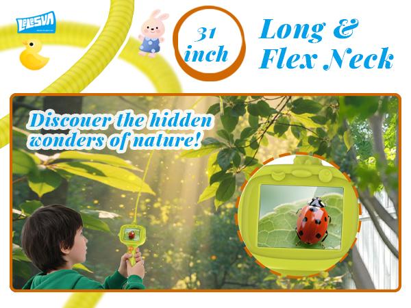 2026 Upgraded Kids Endoscope Camera with Storage Bag – LELESUN Borescope Snake Camera with 2.4" HD IPS Screen, 8 LED Lights, IP67 Waterproof STEM Toy for Science Exploration, Gift for Boys Girls Age 4–10