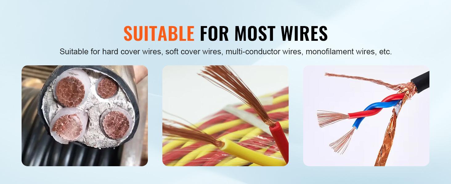 VEVOR Electric Cable Stripping Tool,  0.06''-0.98'' Motorized Wire Stripper, 60W, Features Clear Depth Gauge, Includes 6 Circular & 1 Flat Channels for Efficient Copper Wire Recycling  VEVOR Super Brand Day