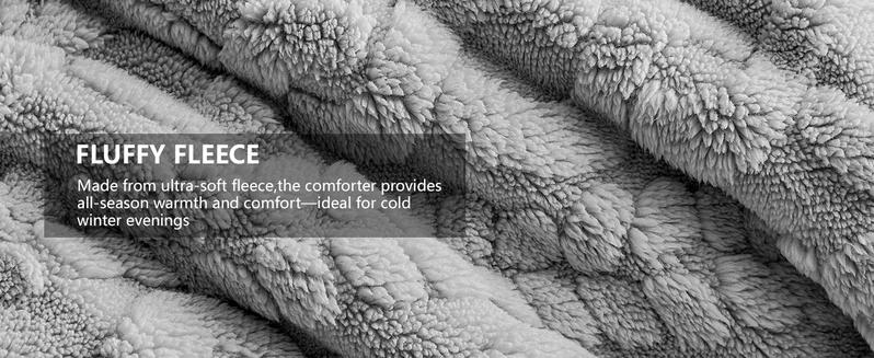 HOMELIKE MOMENT Queen Size Reversible Fluffy Fleece Comforter Set Ultra Soft Cozy Machine Washable Bedding for Christmas Winter Dorm & Bedroom Decor Beige 3-Piece Set, Valentines Gifts HOMELIKE MOMENT Queen Size Reversible Fluffy Fleece Comforter Set Ultra Soft Cozy Machine Washable Bedding for Christmas Winter Dorm & Bedroom Decor Beige 3-Piece Set, Valentines Gifts