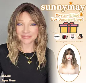 sunnymay Shaggy Bob Cut With Bangs Women Fashion Synthetic Wig 「HOLLIS Aspen Cocoa」 realistic appearance glueless wigs deep wave wigs headband wigs chocolate brown wig wigs for women