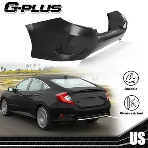 Fit for 2016-2021 Honda Civic Sedan (2016 Civic EX Included) Rear Bumper Cover Replacement, HO1100296 Chrome Trim Decoration, Direct Fit Replacement, Designed with the Latest Software, Bumper Cover *1