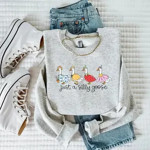 [Sale up to 40%]+[Freeship] Just A Silly Goose Sweatshirt, Funny Graphic Sweatshirt, Cute Goose Sweatshirt, Cozy Sweatshirt, Gifts for Animal Lovers, Fun Quirky Sweatshirt, Gift for Her, Comfortable Everyday Wear, Unisex Sweatshirt, Cute Humor Apparel