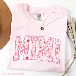 Comfort Colors Mimi TShirt, Pink Floral Mimi T-Shirt, Pregnancy Announcement, Gift For Mimi, Cute Grandma Gift, Grandmother Tee, New Mimi T-Shirt