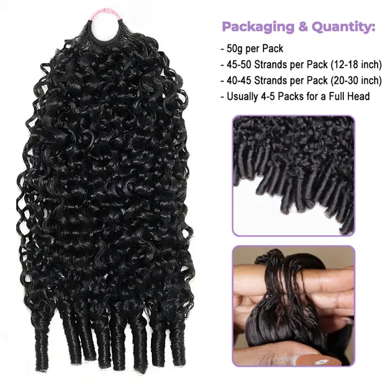 【Slash Prices】Tahikie Deep Wave Crochet Human Hair For Miracle Knots Human Hair Feather Water Wave Curly Wave Crochet Human Hair For Miracle Knots Pre-Separated 50g/Pack Recommended #TiktokShopSpringGlowUp #RefreshedLook #SummerWins #DealsForYouDays