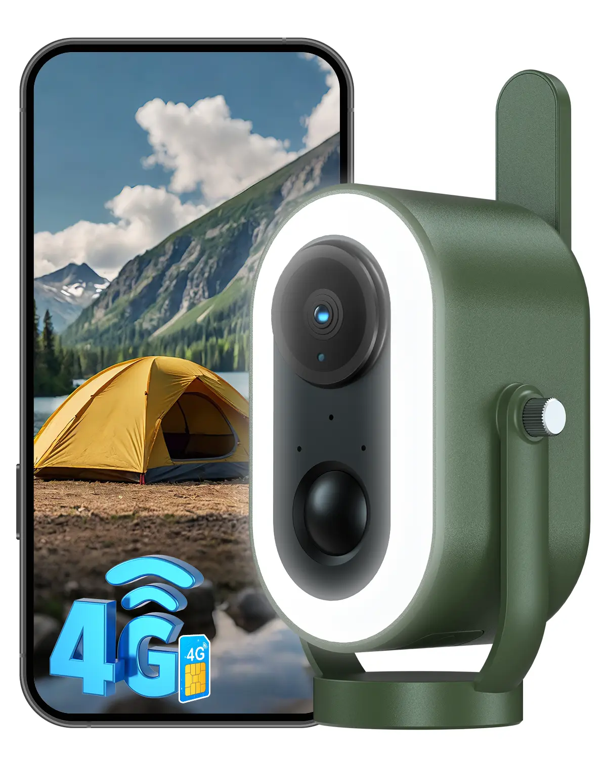 Xega 4G LTE Cellular Camping Security Camera - 2K HD Wireless Portable Outdoor Security Solution with Built-in SIM Card, Magnetic Metal Mount, 6000mAh Battery, PIR Human Detection for Camping/RV/Temporary Parking, Securitycamera