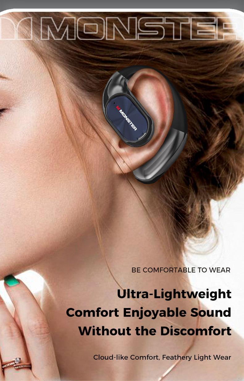 Monster AC530 Open-Ear Mic Headset, Dual-Fold Design, Mic Noise Cancellation Headphones, 100H Long Battery Life Bluetooth 6.0 Wireless Earbuds, Touch Control, IPX8 Sweatproof, for Running, Workout, Driving, Back to School–Gift for Men Monster AC530 Open-Ear Mic Headset, Dual-Fold Design, Mic Noise Cancellation Headphones, 100H Long Battery Life Bluetooth 6.0 Wireless Earbuds, Touch Control, IPX8 Sweatproof, for Running, Workout, Driving, Back to School–Gift for Men