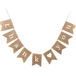 Jute Hessian Burlap thank you Banner Rustic Wedding Party Bunting
