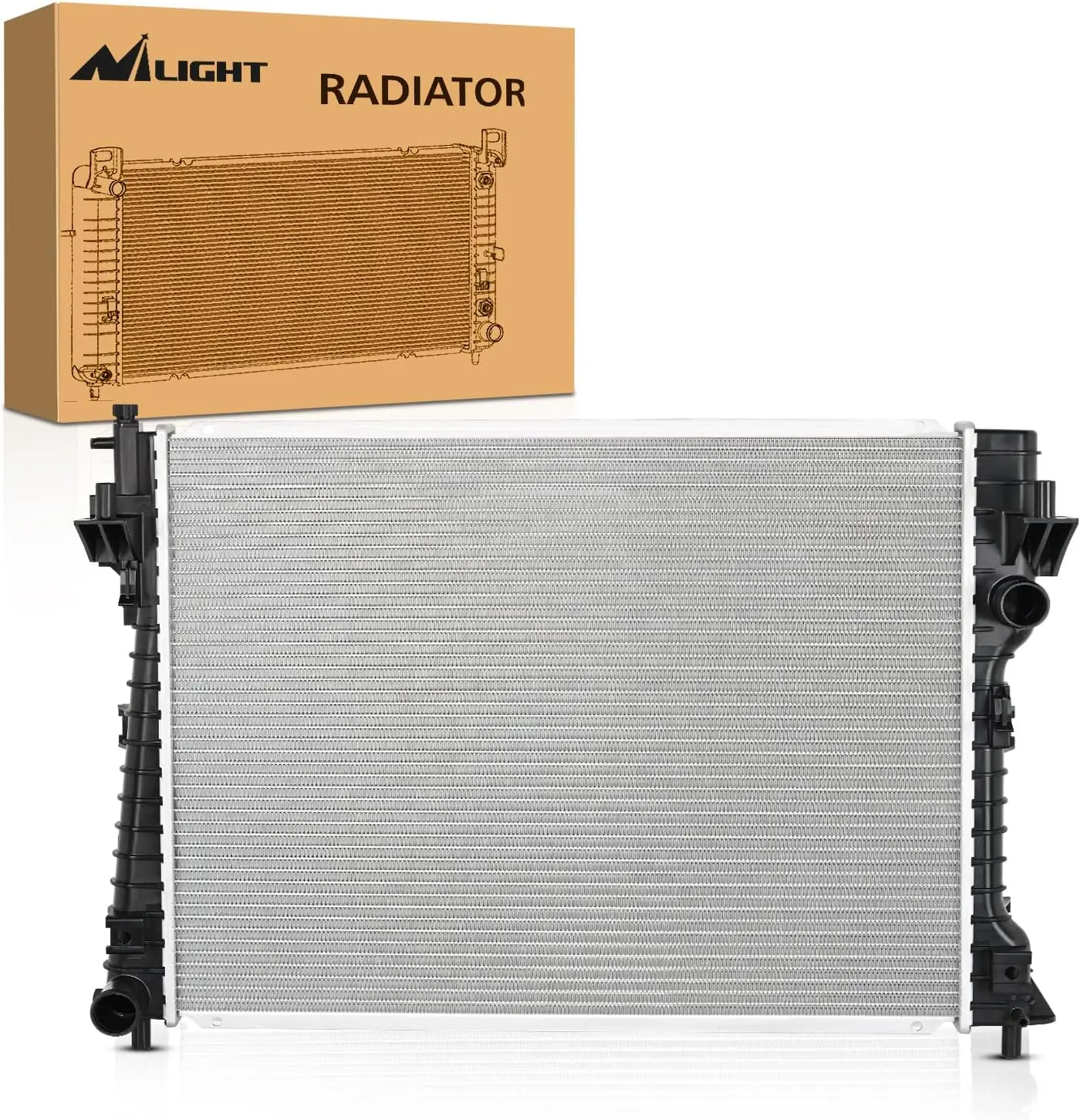 Nilight Performance Aluminum Radiator - Leak-Tested Engine Cooling Replacement Part for Ford Mustang 2005-2014, 3.7L/4.0L/4.6L/5.0L V6/V8 RWD, OEM-Spec Fitment, Precision Folded, Boosts Boiling Point, Maintains Pressure