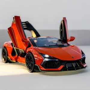 Lamborghini Aventador Supercar 1:32-Diecast Metal Model Car with Scissor Doors V12 Sound LED Lights-Pull Back Toy Vehicle-Luxury Sport Car Display Case-Perfect Easter Birthday Christmas Gift for Boys Men Kids Fans Collectors Ages 5 8 10 12 14+